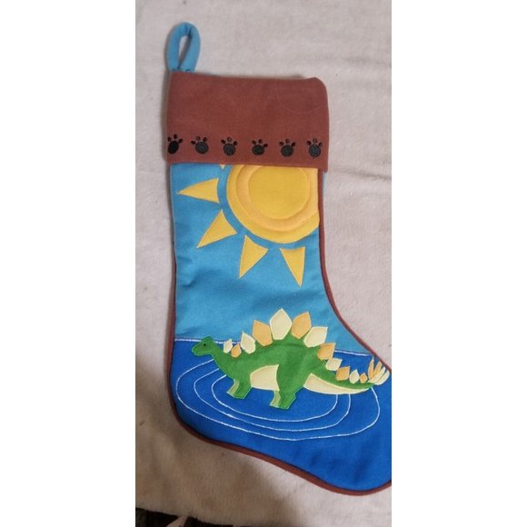 Dinosaur Christmas Boy Girl Kids Felt Stocking - Picture 2 of 8